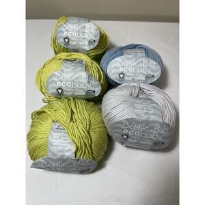 Debbie Bliss ECO BABY Prints FAIR TRADE yarn Lot Of 5 Organic Cotton